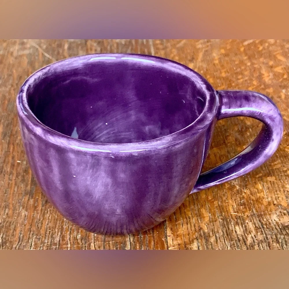 Vtg Discontinued Pottery Barn SAUSALITO Fig Purple Glazed Earthenware Mug